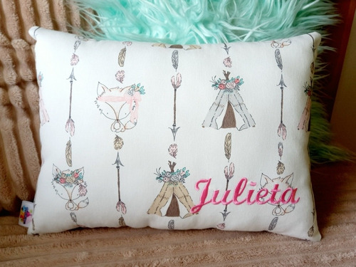 Almohadon Infantil Con Nombre Bordado Bebe Niños Almohada