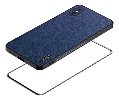 Funda For iPhone Series Cuero Grano Árbol+mica