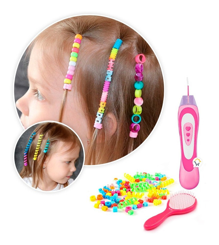 Set De Peinados Chaquiras Accesorios Cabello Juguete Mbk205a