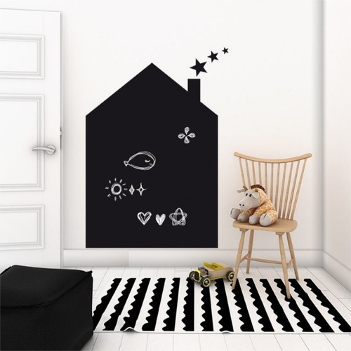 Adesivo De Parede Lousa Casinha Chalkboard Casa Md1 Quarto Recreação Atividade Bebê