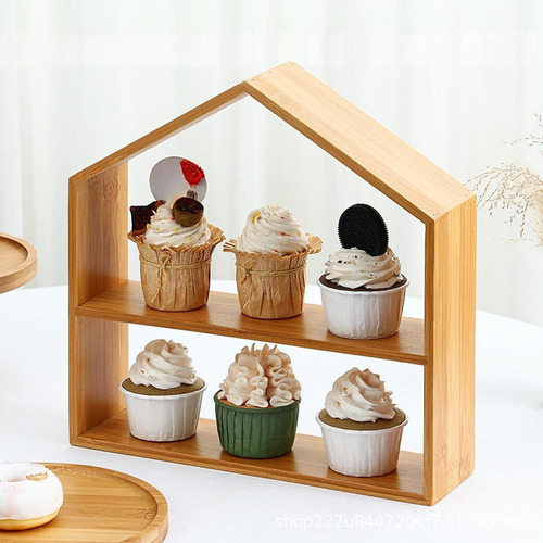 Madera De Cupcake Stand 3 Niveles De 3 Nivel