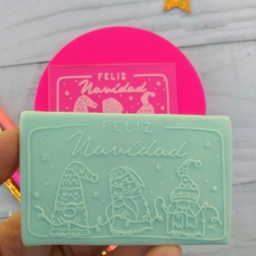 Sello Stamp Navidad M2 Con Cortante Fondant Cookies