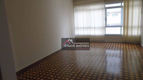 Apartamento Para Alugar, 130 M² Por R$ 4.000,00/mês - Boqueirão - Santos/sp - Ap1225