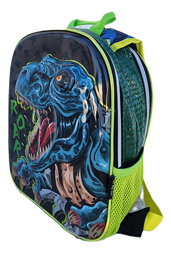 Mochila Espalda Dinosaurios Frente 3d Jardín Reversible 12 