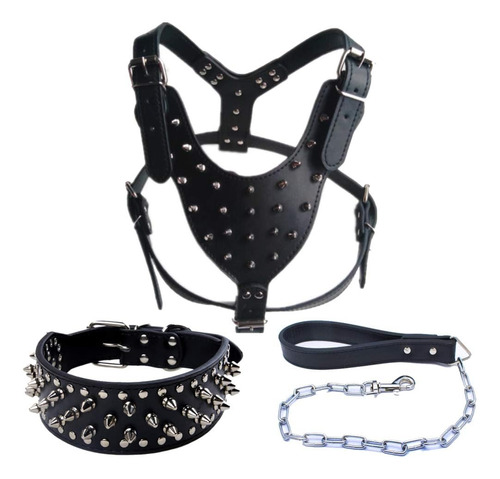 Houtby Juego De 3 Arneses Para Perro Con Tachuelas, Collar D