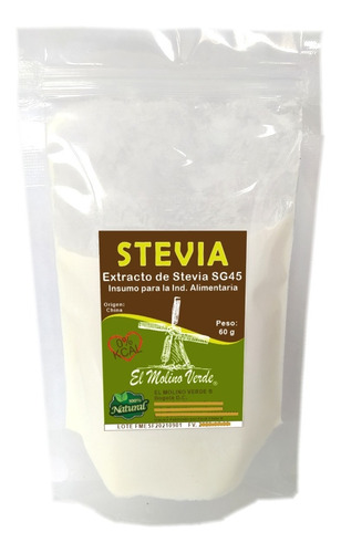 Stevia - Extracto Puro En Polvo 60gr - g a $403