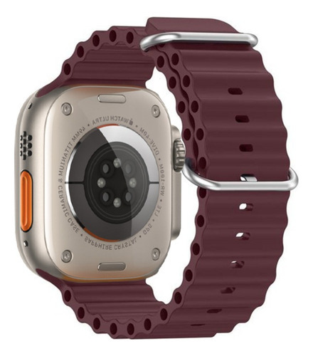 Pulseira Ondulada Relógio Smartwatch 8 Ultra 42mm 44 45 49mm Cor Pulseira Ocean Vinho