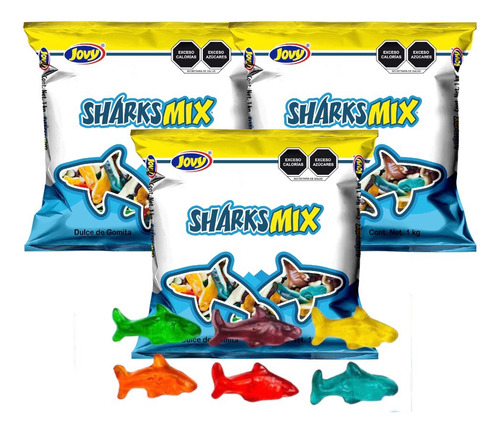 Gomitas Tiburón Frutas Colores 7 Kg Shark Mix Jovy