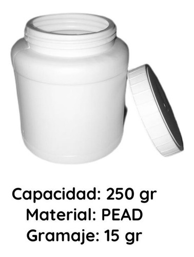 Potes Plasticos 250 Cc Pead Blanco X 80 Un.