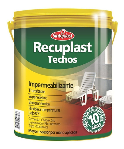 Recuplast Techos Impermeabilizante Sinteplast 20 Litros