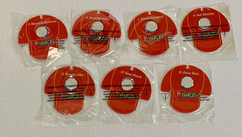 32 Tazos Playeras Barcel Futbol Santos Tiburones Necaxa L119 (Usado)