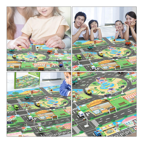 1 Juego De Juguetes Para Niños Con Mapa De Escenas De Tráfic