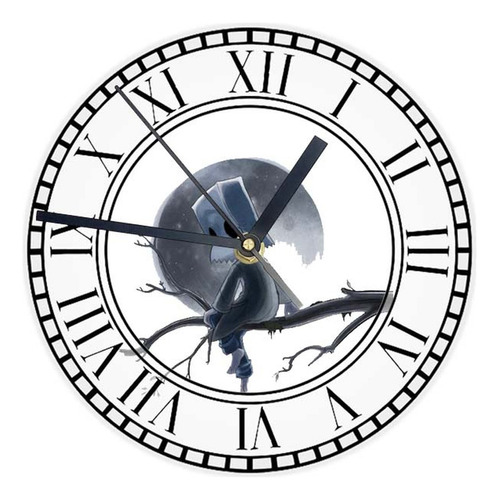Reloj Redondo Madera Brillante Little Nightmares Mod 19