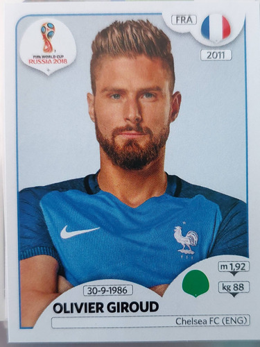 Lámina Album Mundial Rusia 2018 / Olivier Giroud #206