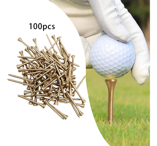 100 Uds. Tees De Golf De BambĂș Soporte De Bola 83 Mm