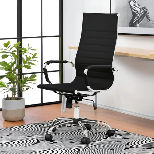 Cadeira De Escritório Nagano 102039705 Ergonômica Preta Com Estofado De Couro Sintético Preto