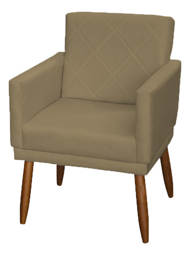 Kit 4 Poltronas Decorativas Para Sala De Espera Manicure Cor Nude Desenho Do Tecido Suede Liso