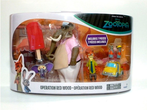 Zootopia Pack De 7 Muñecos Operación Red Wood Disney Tomy 