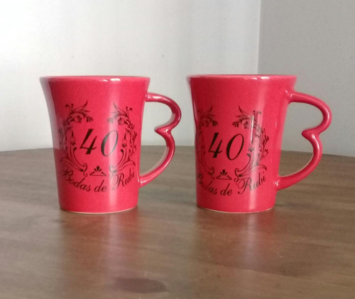 Kit Canecas Casal. 40 Anos. Bodas De Rubi