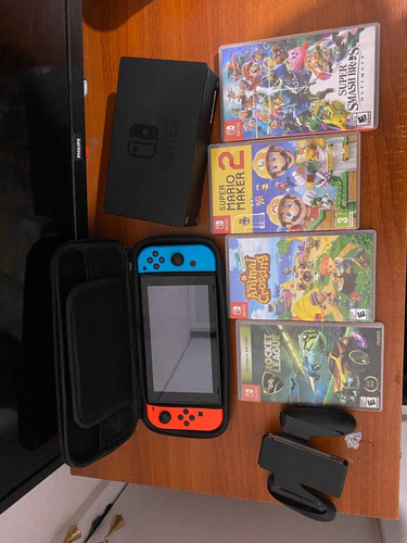 Nintendo Switch V1 32gb + 64 Gb, 5 Juegos Fisicos