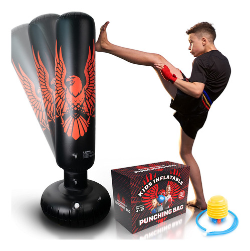 Saco De Boxeo Inflable Para Niños - Bolsa De Kickboxing Y .