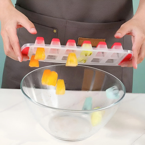 Cubetera Silicona Plástico 12 Hielos Cubitos Freezer Cocina Verde
