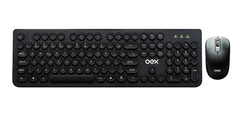 Imagem 1 de 5 de Kit de teclado e mouse sem fio OEX TM410 Português Brasil de cor preto