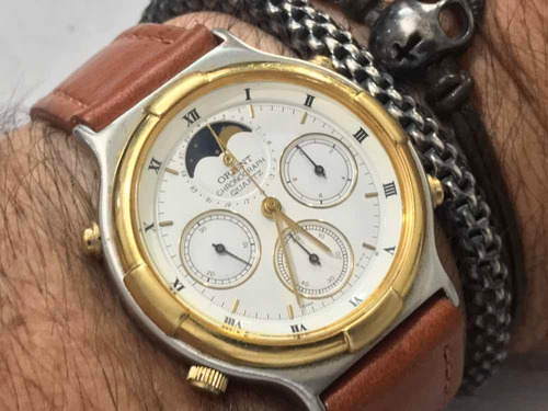 Orient Chronograph Quartz Fase De Lua Made In Japan