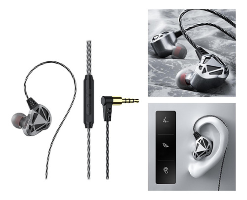Auriculares Con Cable Aislamiento De Ruido De 3,5 Mm Gris