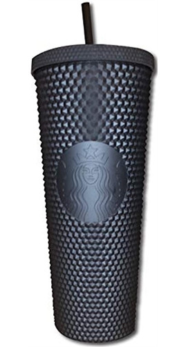 Vaso De Plástico Negro Mate Tachonado Copa Fría Edición Limi