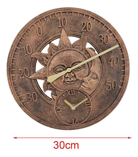 Reloj De Pared Redondo Pantalla De Temperatura A Prueba De