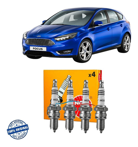 Jogo 4 Velas Ngk Tr6b-13 Ford Focus 1.8 2.0 16v Zetec 2015