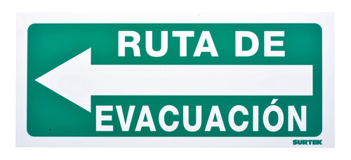 Señal  Ruta De Evacuación  Izquierda Surtek