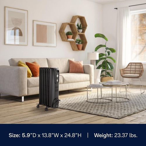 Imagen 2 de 2 de Calentador De Aceite De'longhi 1500w Función Eco Intuitiva