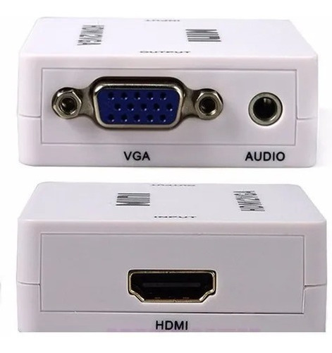 Imagen 2 de 7 de Conversor Adaptador Hdmi A Vga Activo Con Audio