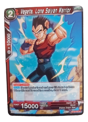 Vegeta Lone Saiyan Warrior Carta Dragon Ball 