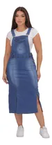 Comprar Jardineira Jeans Saia Macacão Jeans Saia Jeans Moda Evangélica Moda Feminina Feminino Pronta Entrega 