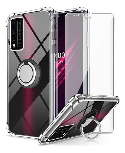 Funda Transparente Anillo Para T-mobile Revvl V Plus