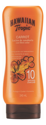 Protector solar Hawaiian Tropic Tanning FPS 10 Carrot Lotion en loción de 240 mL