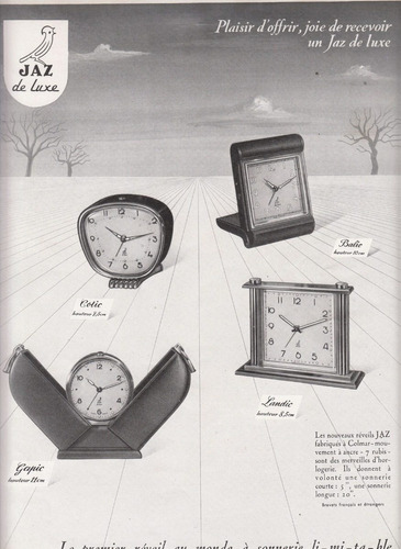 1952 Relojes Jaz Publicidad Vintage Hoja Revista Francia