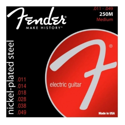 Imagen 1 de 5 de Encordado Fender Electrica 250m Nickel Plated 011-049 Ball E