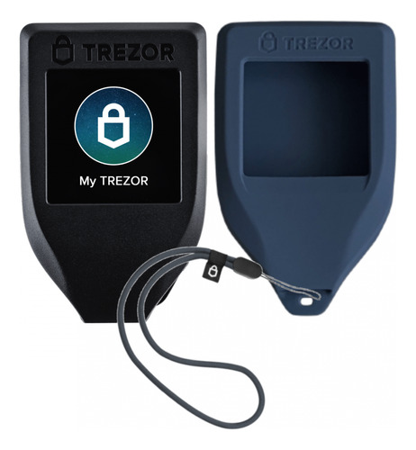 Pack Trezor Model T + Funda Protectora Azul Y Lanyard