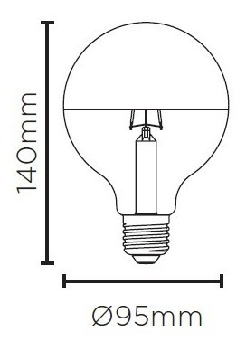 Imagem 2 de 3 de 10x Lâmpada G95 Defletora Filamento Led 5w Stella Sth8285/24