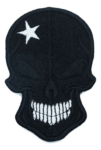 Parche Bordado Calavera Chilena - Skull Tricolor Velcro