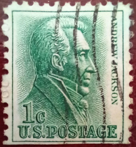 Estampilla De Estados Unidos: Andrew Jackson. Verde  1 Cent