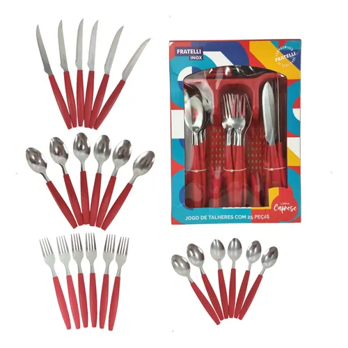 comprar Faqueiro Talheres De Cozinha Aço Inox Faca Garfo Colher