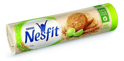 Biscoito Integral Limão & Cereais Nesfit Pacote 160g