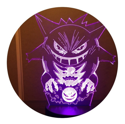 Imagen 1 de 10 de Lámpara Visual3d Pokémon Gengar, Hunter, Gastly