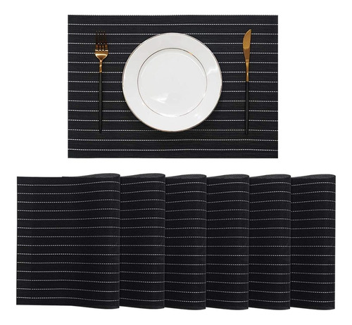 Set X 6 Manteles Individuales Para Mesa Lavables