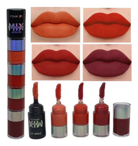 Labial Liquido Mate 4 En 1 Ultra Fijacion 